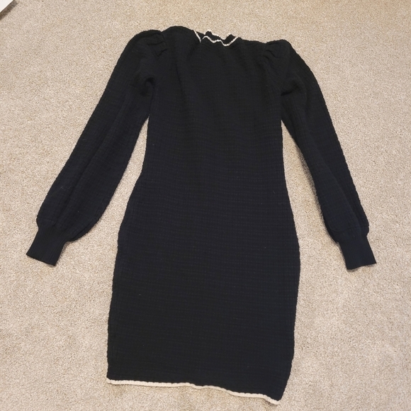 Zoe & Claire Button Front Black Chic Mini Dress Size Small - Picture 6 of 7